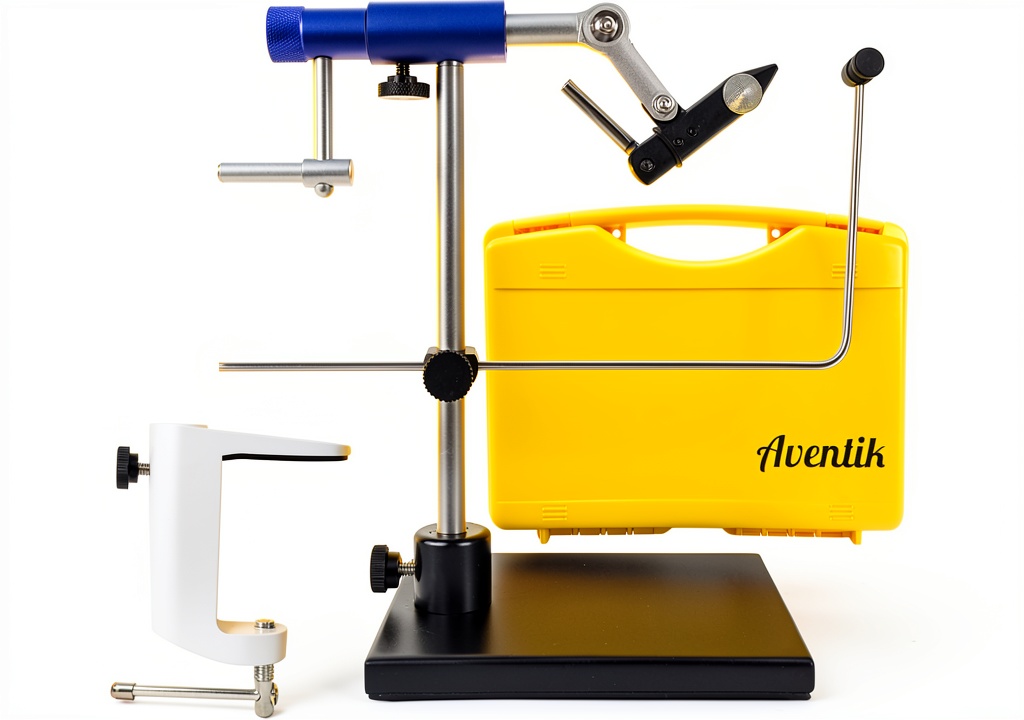 Aventik TrueGrip Fly Tying Vise in use
