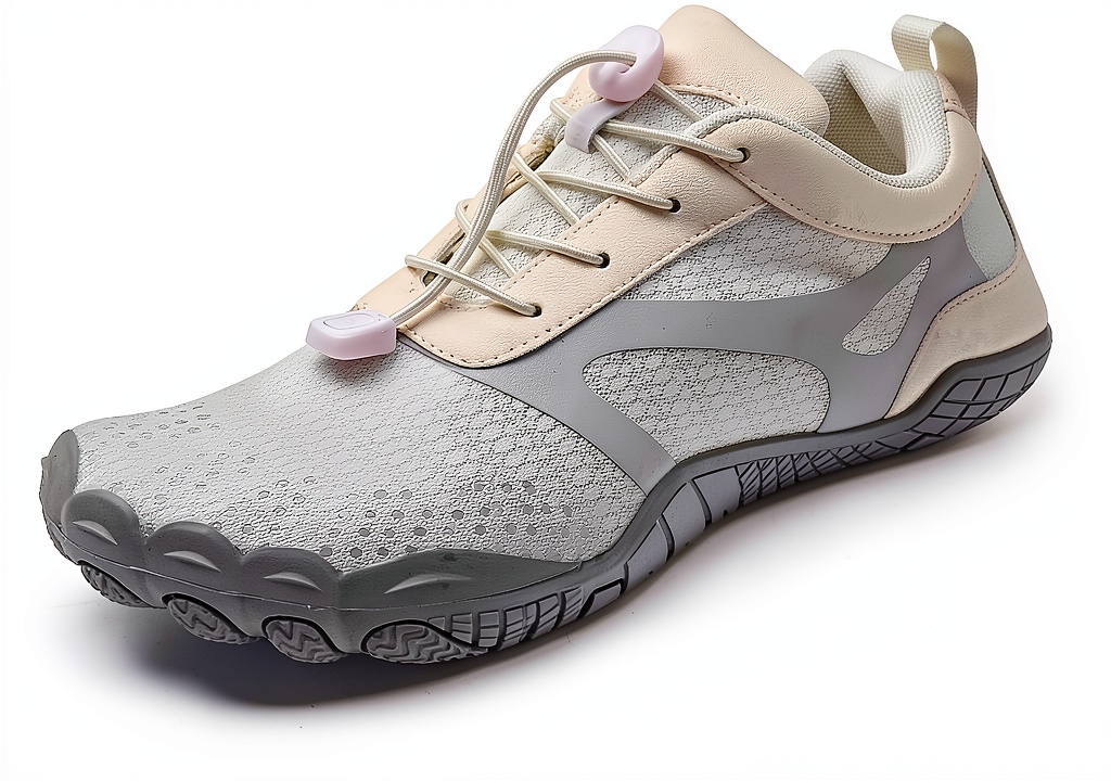 Trail running shoes on a running trail