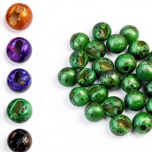 Tungsten Slotted Beads Aventik 4mm Green Black-0
