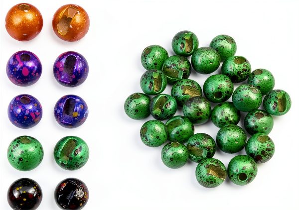 Tungsten Slotted Beads Aventik 4mm Green Black-0